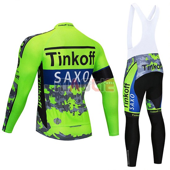 Maglia Tinkoff Saxo Bank Manica Lunga 2020 Verde Camuffamento